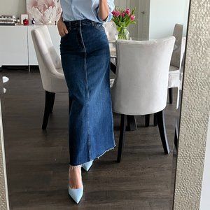 New ZARA STRETCH DENIM PENSIL SKIRT